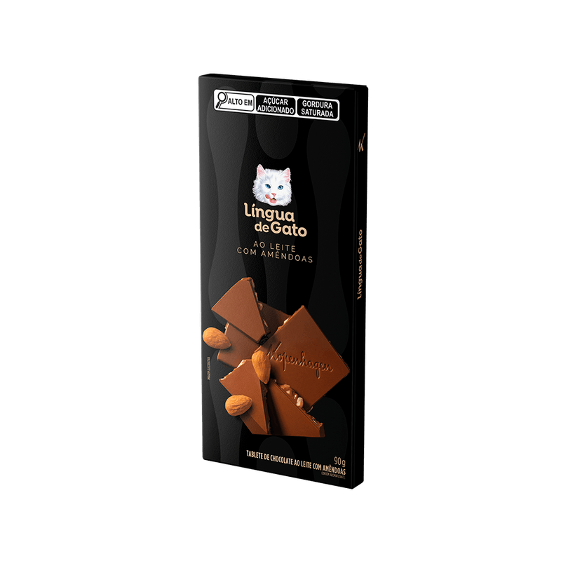 Tablete Lingua de Gato ao Leite com Amendoas 90g